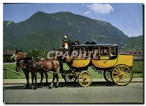 Moderne Karte Mit der Postkutsche von Garmisch Partenkirchen zum Badersee