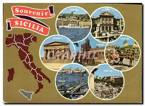 Cartes postales moderne Sicilia l'Isola costituisce la regione piu vasta d'Italia