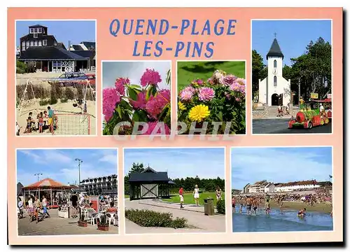 Cartes postales moderne La Cote d'Opale Quend Plage les Pins Somme parc d'enfants dans les dunes la Chapelle des Pins la