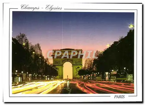 Cartes postales moderne Paris la nuit Champs Elysees Arc de Triomphe
