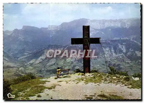 Cartes postales moderne Die Drome la croix de Justice au fond le Glandasse et le Col de Rousset