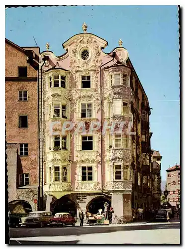 Moderne Karte Alpenmotiv aus Osterreich Innsbruck Altstady Holblinghaus Tirol