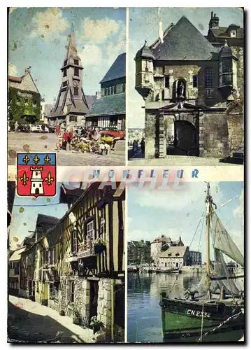 Cartes postales moderne En Normandie Honfleur Calvados l'eglise Ste Catherine la Lieutenance une Vieille rue le vieux Ba