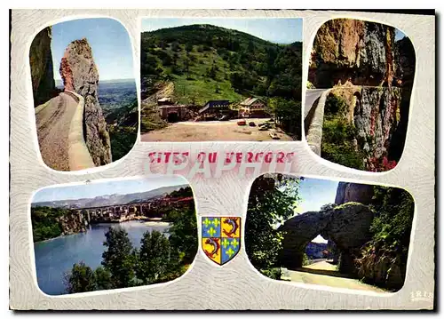 Moderne Karte Sites du Vercors le Grand a pic le Col du Roussel les Grands Goulets l'Aqueduc sur la Bourne la