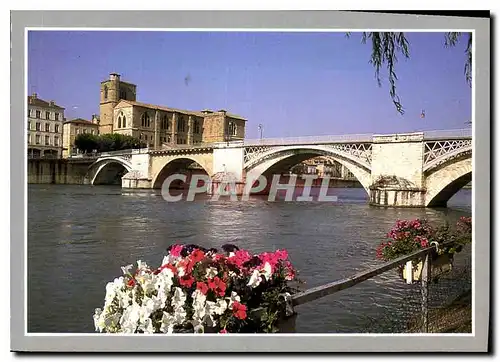 Cartes postales moderne Romans sur Isere Drome le Pont et la Collegiale St Barnard