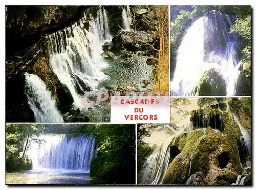 Cartes postales moderne Cascades du Vercors Cascade de la bourne Cascade Verte Cascade Blanche Cascade de Choranche