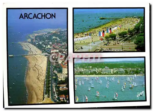 Cartes postales moderne Arcachon Gironde le Front de Mer la Plage Regates