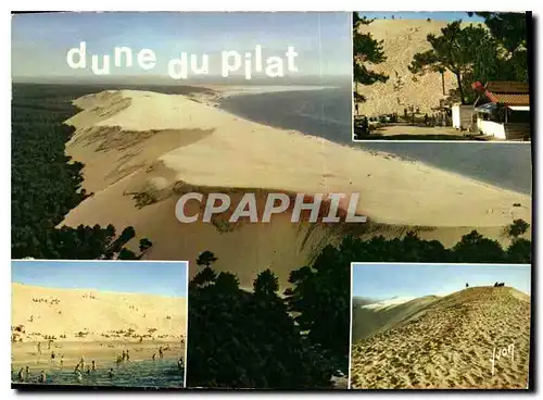 Moderne Karte Bassin d'Arcachon Gironde les Grandes dunes du Pilat les plus hautes d'Europe