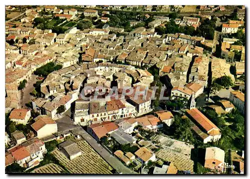 Moderne Karte Paulhan Herault vue aerienne du Vieux Village