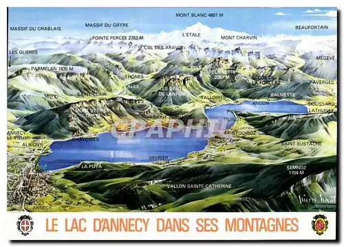 Cartes postales moderne Lac d'Annecy Haute Savoie Panorama du Lac dans ses Montagnes