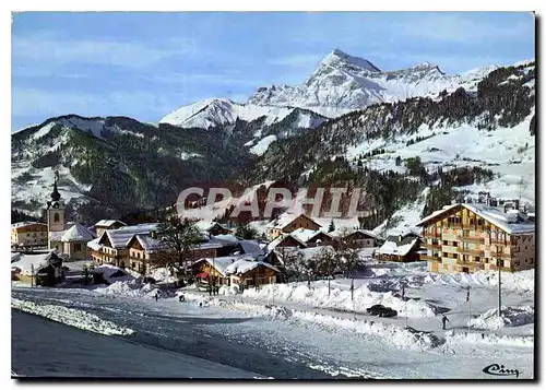 Moderne Karte Notre Dame de Bellecombe Savoie Sports d'Hiver vue generale et le Mont Charvin