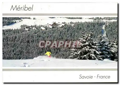 Cartes postales moderne Savoie France Plaisir d'Une descente en Poudreuse sur les pistes de Meribel
