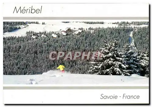 Moderne Karte Savoie France Plaisir d'Une descente en Poudreuse sur les pistes de Meribel