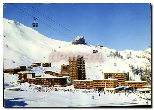 Moderne Karte La Plagne Savoie vue generale le telepherique de la Grande rochette en arriere plan Aime la Plag