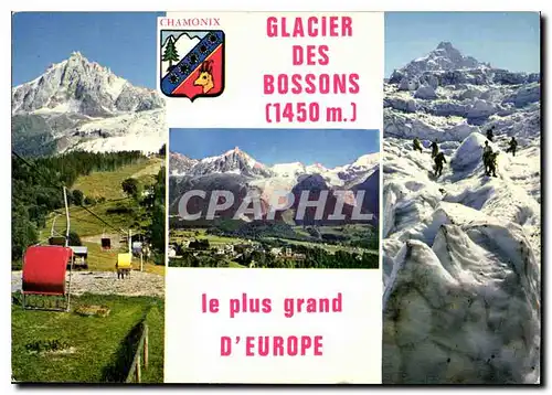 Cartes postales moderne Le Glacier des bossons massif du Mont Blanc accessible pour tous par telesiege le telesiege le v