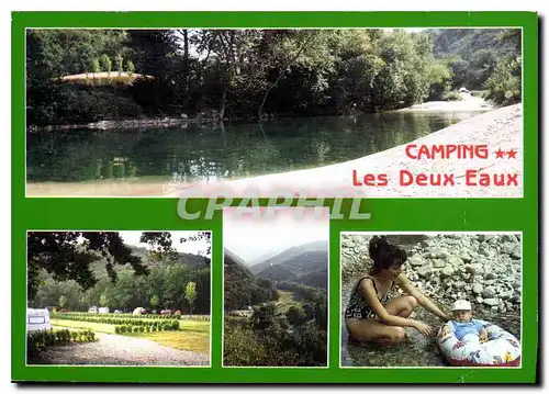Moderne Karte Camping les deux euax nathalie et Dominique Barnier Beaufort sur Gervanne dans le Parc Naturel d