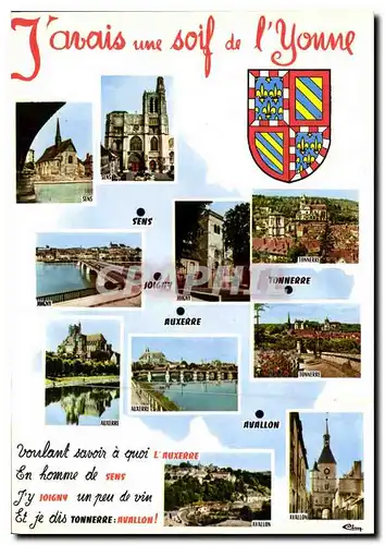 Cartes postales moderne J'avais une soif de L'Yonne Sens soigny Yonnerre Auxerre Avallon