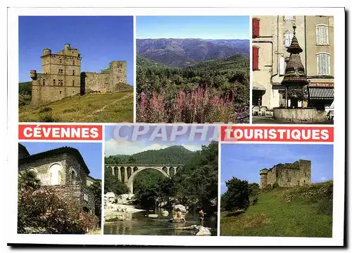 Cartes postales moderne En Cevennes Chateau de portes Corniche des cevennes fontaine pagode d'Anduze Musee du desert Pon