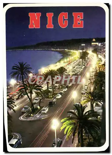 Cartes postales moderne Reflets de la Cote d'Azur Nice la nuit la Promenade des Anglais