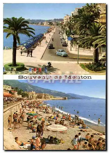 Cartes postales moderne Menton la Promenade et une Plage