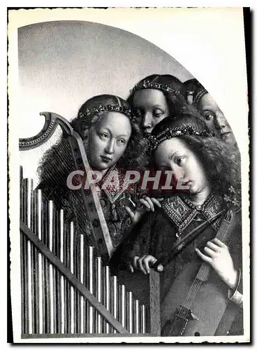 Cartes postales moderne Grand Cathedrale Saint Bavon l'Agneau Mystique par Hubert et Jean Van Eyck Les Anges Musiciens