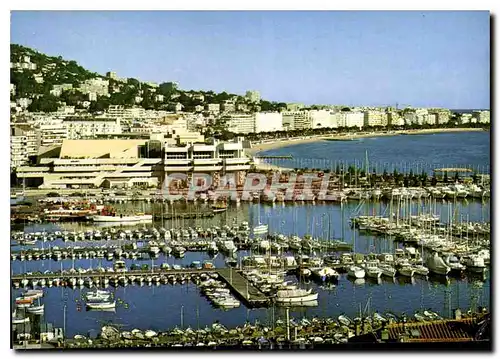 Cartes postales moderne La Cote d'Azur Inoubliable Cannes vue generale sur le port au premier plan le Palais des festiva