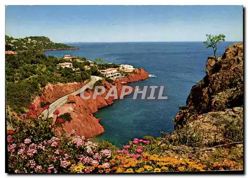 Moderne Karte Cote d'Azur la Corniche d'Or Cote de l'Esterel les Rochers Rouges