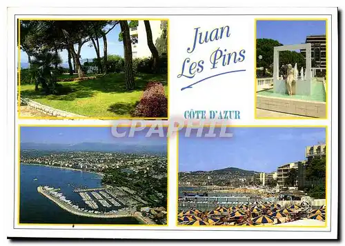 Moderne Karte Cote d'Azur French Riviera Juan les Pins