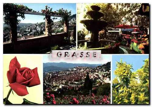 Cartes postales moderne La Cote d'Azur Grasse vue generale marche des fleurs