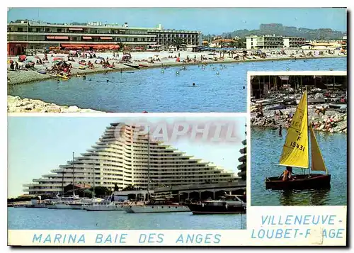 Cartes postales moderne Au soleil de la Cote d'Azur Villeneuve Loubert plage Marine Baie des Anges et la Plage