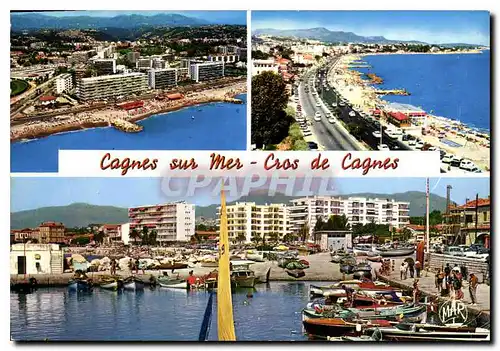 Cartes postales moderne La Cote d'Azur Cagnes sur Mer Cros de Cagnes vue aerienne le boulevard et la Plage le Port