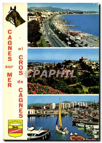 Cartes postales moderne La Cote d'Azur Cros de Cagnes Le Boulevard et la plage Cagnes sur mer et le Cros de Cagnes Le Po