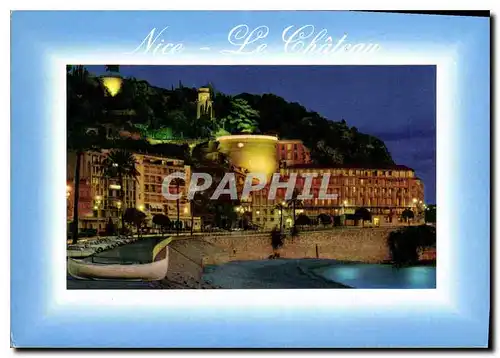 Cartes postales moderne Cote d'Azur French Riviera Nice Alpes Maritimes La Colline du Chateau la nuit