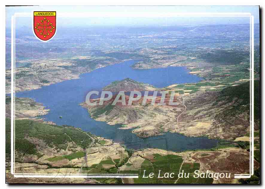 Moderne Karte Le Lac du Salagou Herault vue aerienne du lac Nr. DCXM03