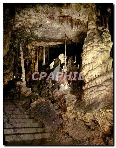 Moderne Karte Grottes de Han sur Lesse la Salle du Cataclysme Nouvelles Galeries