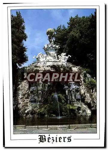 Moderne Karte Beziers Herault la fontaine du Titan au plateau des Poetes