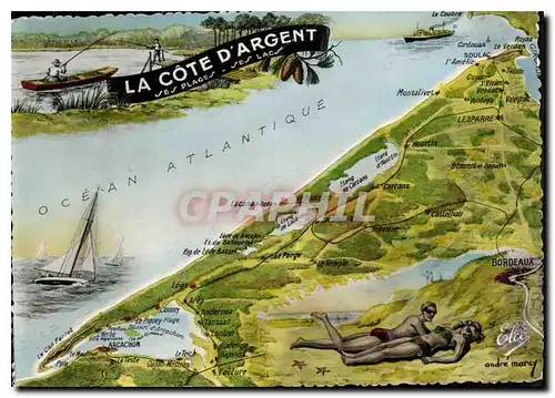 Cartes postales moderne La Cote d'Argent Peche Pecheur Bateau Montalivet