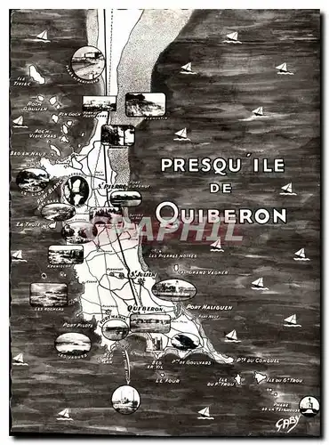 Moderne Karte Presqu'ile de Quiberon