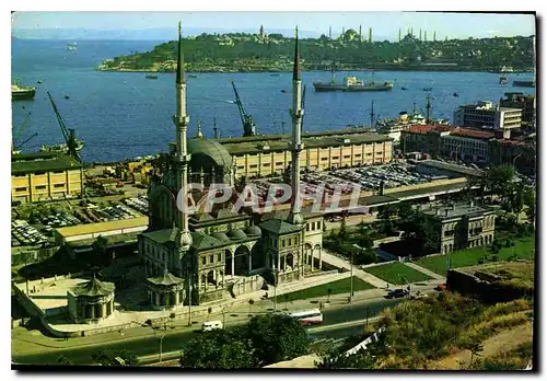 Moderne Karte Istanbul la mosquee de Nusretiye le port et la pointe du Serail