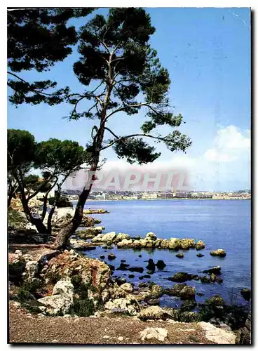 Moderne Karte Cote d'Azur Cap d'Antibes Panorama sur Antibes