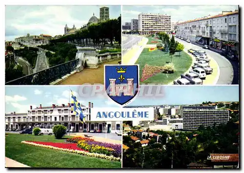 Moderne Karte Angouleme Charente les Remparts Quartier de la Gare la Gare Le Grand Fond