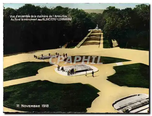 Cartes postales moderne Foret de Compiegne Oise vue generale de la Clairiere de l'Armistice au fond le Monument aux Alsa