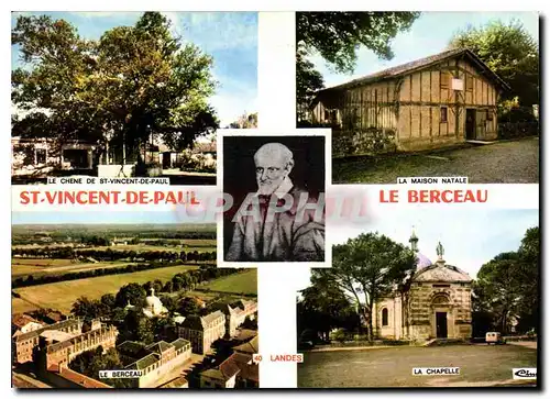 Moderne Karte St Vincent de Paul Landes Le Berceau la maison natale le chene de St Vincent de Paul la chapelle