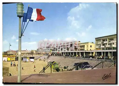 Cartes postales moderne Berck Plage Pas de Calais vue sur la plage et la digue promenade