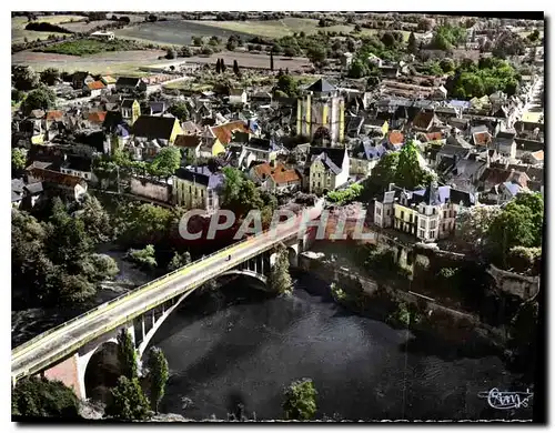 Moderne Karte Le Roche Posay les Bains Vienne le pont sur la Creuse et la ville