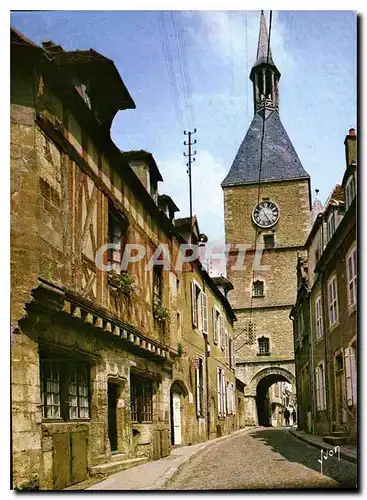 Moderne Karte Couleurs et lumiere de France Avallon Yonne tour de l'Horloge et Maisons anciennes