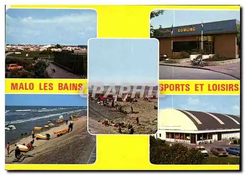 Moderne Karte Malo les Bains Dunkerque Sports et loisirs a Malo Bowling Bateaux