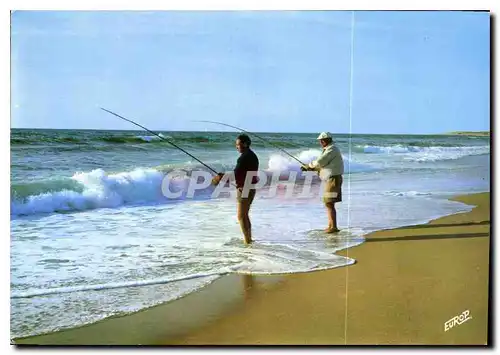 Cartes postales moderne Les pecheurs au bord de l'Ocean Peche