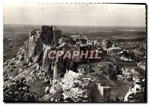 Moderne Karte Les Baux B du R vue generale des ruines du chateau feodal et du village