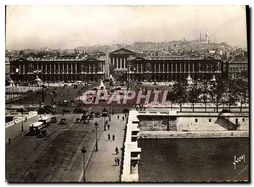 Cartes postales moderne Paris en flanant vue generale de la Place de la Concorde et la Butte Montmartre